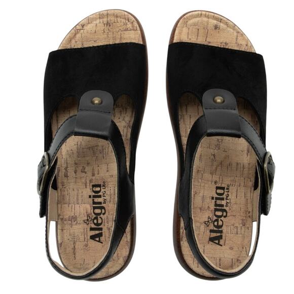 Algeria Womens Betsie Stretch Sandals EU 42 US 11.5-12 Black Leather NWOB - Picture 3 of 13